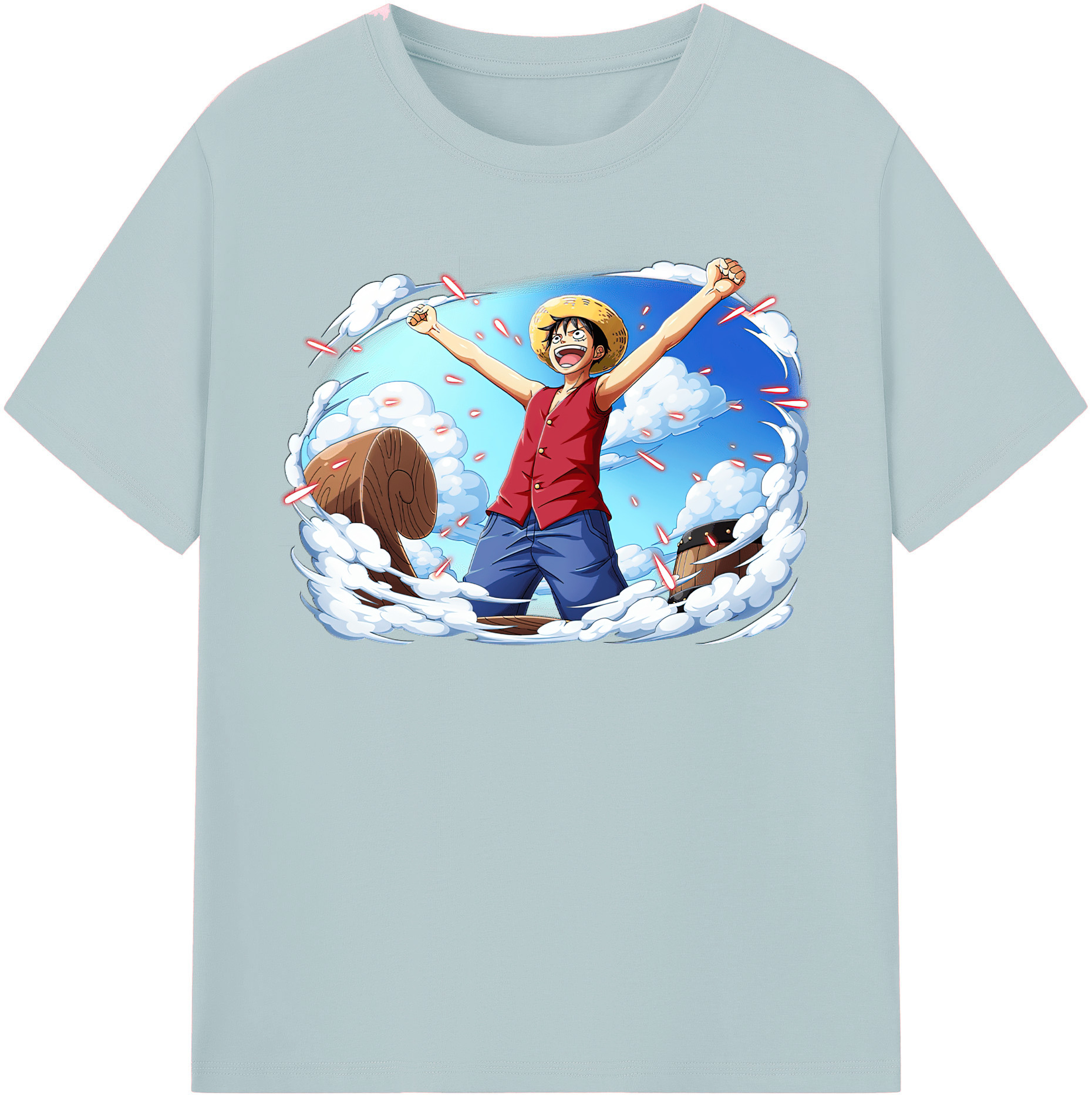 ワンピース モンキー・D・ルフィ ONE PIECE Monkey D. Luffy 綿100％半袖Tシャツ（フロントプリント）